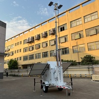 4*100W LED-Leuchten Solar-Lichtturm LiFePO4-Batterie Hellstark Energiesparend für Temporäre Sicherheitsinsätze