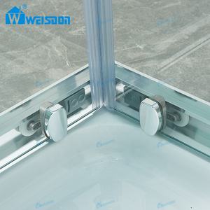 Weisdon سعر جيد مع إطار عبر الحبوب خفف من الزجاج مربع سبائك الألومنيوم غرفة الاستحمام - Product Image 4