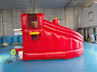 Juegos de fiesta al aire libre comercial giratorio tobogán acuático piscina salto Combo castillo inflable hinchable con tobogán de agua