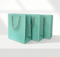 Sac en papier personnalisé de petite taille, couleur verte, pour emballage cadeau, vente en gros