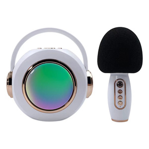 带 RGB LED 灯光的便携式音箱 迷你手持式卡拉 OK 麦克风 家用卡拉 OK 机套装 - 电池供电，适合聚会 - Product Image 3