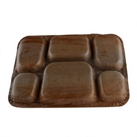 Assiette rectangulaire en feuille de palmier 14 x 10 pouces, style moderne, écologique, compostable, biodégradable, pour servir les aliments et les boissons