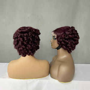 Nouvelle Collection Perruque Lace 4x4 Courte Bouclée 8 Pouces Cheveux Vierges Effet Rebond Complet Légère et Confortable au Quotidien - Product Image 1