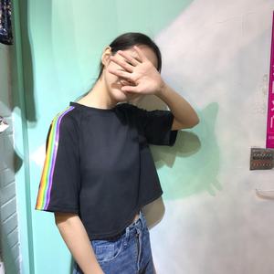 Mujeres Pride Month Parade O-cuello <span class=keywords><strong>camiseta</strong></span> Arco Iris rayas <span class=keywords><strong>camiseta</strong></span> Pride Outfit Top <span class=keywords><strong>camiseta</strong></span> <span class=keywords><strong>Lgbt</strong></span> ropa - Product Image 5