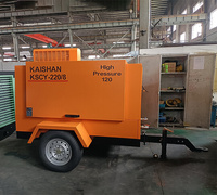 Kaishan kscy-220/8 200 cfm 8bar machine de compresseur d'air à vis de moteur diesel mobile avec roues pour le forage minier