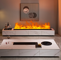 Chimenea Eléctrica Moderna 3D con Vapor de Agua, Atomización, Llama LED Multicolor