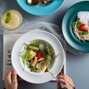 Plato de Cerámica Creativo Japonés con Diseño de Sombrero de Paja, Plato para Sopa de <span class=keywords><strong>9</strong></span> Pulgadas de Grosor, Plato para Verduras, Plato para Comida Occidental, Plato para Filetes y Pasta - Product Image 2
