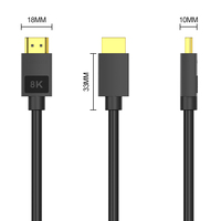 Câble tressé en feuille d'aluminium haute fidélité A364 pour 2.1 8K, connecteur mâle doré, pour moniteur de présentation, télévision, connexion stable, PVC