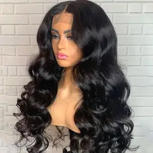 Groothandel Body Wave Lijmloze Pruiken Braziliaanse Rauwe Maagdelijk Menselijk Haar Hd Transparante Gember Kant Pruiken Voorgeplukt