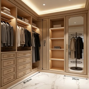 <span class=keywords><strong>Cabina</strong></span> <span class=keywords><strong>Armadio</strong></span> in Legno di Alta Qualità Personalizzata, Guardaroba Integrato per Tutta la Casa con Anta a <span class=keywords><strong>Specchio</strong></span> - Product Image 2