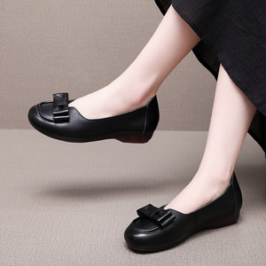 Moda mocassini piatti tacco basso scarpe per le donne eleganti scarpe da donna in vera pelle femminile Casual balletto danza madre sandali - Product Image 4