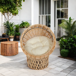 Joyeweisure mobili da esterno rotondo interno ed esterno PE Rattan acciaio <span class=keywords><strong>gabbia</strong></span> per il cortile del parco Hotel o uso Villa - Product Image 1