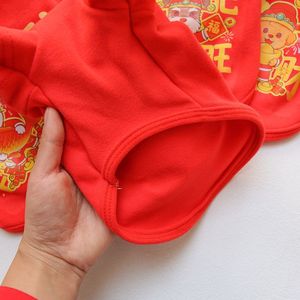 Camiseta de cuello alto roja para mascotas, diseño de caballo del Año Nuevo Chino, ropa para perros, camiseta térmica de otoño e invierno - Product Image 3