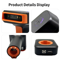 LONVILL Scanner de codes-barres portable sans fil 2.4G Wifi, avec affichage visuel et sonore, édition possible, Plug and Play, pour l'usine