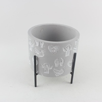 Nouveaux pots de fleurs en ciment faits à la main, écologiques et modernes, pour une utilisation en intérieur/extérieur, pour balcon et jardin