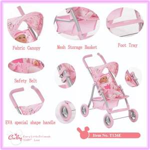 <span class=keywords><strong>Poussette</strong></span> de poupée en croix d'argent pour bébé fille - Product Image 5