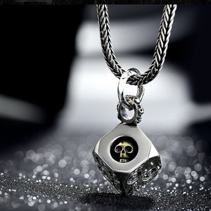 Colgante de dados de esqueleto, collar Vintage, cadena de hueso minimalista, joyería, accesorio para hombres, colección de reliquias de jugadores negros de probabilidad - Product Image 5