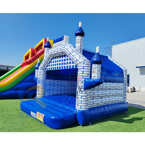 Château <span class=keywords><strong>gonflable</strong></span> commercial sur le thème du chevalier médiéval, combo <span class=keywords><strong>gonflable</strong></span> avec toboggan - Product Image 2