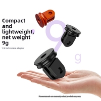 Adaptateur de caméra d'action Takenoken 1/4, adaptateur de montage sur mini trépied réglable en alliage d'aluminium CNC pour accessoires Go Pro Insta360