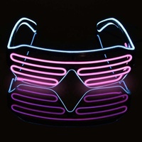 Lunettes EL Flash bicolores style standard, lunettes DJ lumineuses, fil EL, mode néon, lumière LED, lunettes de rave, costume de fête, lunettes aveugles