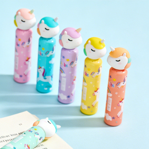 Ikeyword - Resaltador Cilíndrico en Forma <span class=keywords><strong>de</strong></span> Cabeza <span class=keywords><strong>de</strong></span> <span class=keywords><strong>Unicornio</strong></span> <span class=keywords><strong>de</strong></span> 6 Colores, Resaltador con Punta <span class=keywords><strong>de</strong></span> Pincel Oblicua - Product Image 5