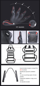 Гоночные сиденья-ковши BJYD из черной ПВХ-кожи с карбоновым волокном для гоночных автомобилей (распродажа) - Product Image 6