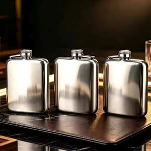 Meilleures ventes : Gourde carrée 301-400ml avec tige de connexion en acier inoxydable 304, gourde à whisky portable, bouteille de vin pour l'extérieur - Product Image 3
