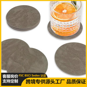 Posavasos Redondo de Cuero PU de Zhejiang Tangfeng Craft, Ecológico, Antideslizante, Impermeable, Aislante del Calor, Color Sólido TW6515 - Product Image 5