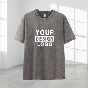 Camiseta Unisex de Alta Calidad OEM, Lavada al Ácido, Estilo Vintage, 100% Algodón, Oversize, Streetwear, Impresión DTG Personalizada, Anti-Pilling, 250 Gsm - Product Image 3