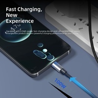 Câble USB C vers USB C à charge rapide 100W PD avec affichage numérique LED, tressé en nylon, pour téléphone
