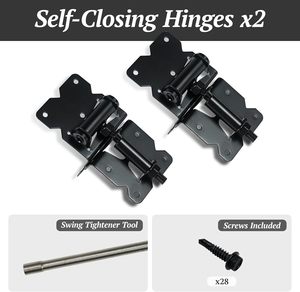 Charnières de portail autofermantes divines, charnières de porte robustes pour clôtures en bois/vinyle/PVC, charnières de portail autofermantes pour clôtures noires - Product Image 4