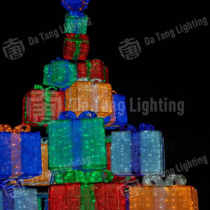 Customized Christmas <b>Tree</b> Gift Box Motif <b>Light</b> <b>LED</b> Landscape Decoration for Theme Park - Product Image 2