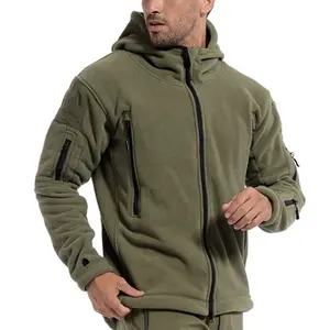 Veste de trekking tactique en polaire à capuche pour hommes, trekking, randonnée hivernale, en plein air, pour garçon, vente au détail bon marché