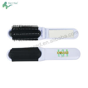 Personalisierbare kleine Taschenhaarbürste mit Logo, tragbarer, faltbarer Reise-2-in-1-Haarspiegelkamm, Mini-Make-up-Kämme mit Spiegel - Product Image 3