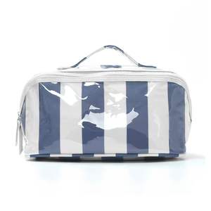 Bolsa de Aseo Expandible Impermeable de PVC con Diseño de Tablero de Ajedrez, Gran Capacidad, Rayas, para Baño - Product Image 3