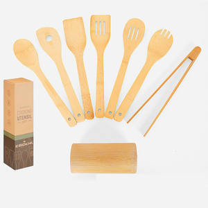 تخفيضات كبيرة على وئام بسعر الجملة 7 ملعقة طهي طبيعية متينة من الخيزران ملعقة - Product Image 3