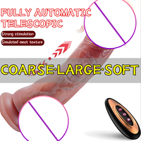 Beheizbarer Teleskop-Elektro-Dildo aus Flüssigsilikon USB-Aufladbar Fernbedienung Multi-Vibration IPX5 Wasserdicht Latexfrei