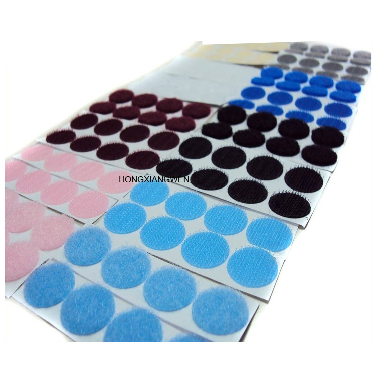 Colored Back Glue Hook Loop Patch Nylon Self Adhesive Hook And Loop Dots