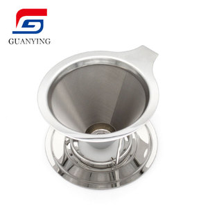 Cốc Có Thể Tháo Rời Tái Sử Dụng Bằng Thép Không Gỉ Giá Để Cà Phê Nhỏ Giọt Màn Hình Đổ Cà Phê Hình Nón Bộ Lọc Cà Phê - Product Image 2