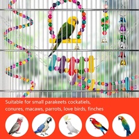 Jouets pour perroquets 9 pièces : Balançoire, hamac de cage, cloche suspendue, échelles d'escalade, planche à roulettes pour oiseaux