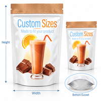 Sachets personnalisés imprimés pour poudre protéinée avec fermeture éclair refermable, sacs haute barrière pour protéines de lactosérum et mélanges de shakes