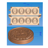 Machine à crêpes au fromage japonaise de 10 yens Personnalisation La casserole est sculptée par CNC Cion pièce de fromage Gaufrier