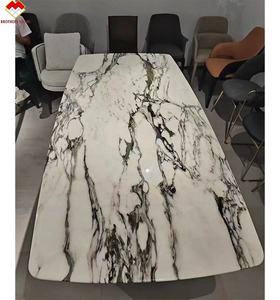 China Clivia losa de mármol blanco <span class=keywords><strong>libro</strong></span> Partido Blanco verde venas mármol mesa de comedor conjunto 6 sillas - Product Image 4