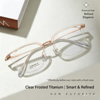 Montures de lunettes unisexes M6163 vintage, artistiques, aspect naturel, en titane ultra-léger et durable, avec bordure dorée TR