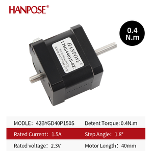 ชุดมอเตอร์สเต็ปเปอร์ HANPOSE Cnc แรงบิดสูง 40N.cm 1.5A ขนาด 40 มม. มอเตอร์แบบเพลาคู่ 17HS4401S-SZ -<span class=keywords><strong>TB6600</strong></span> ไดรฟ์มอเตอร์สเต็ปเปอร์ <span class=keywords><strong>Nema</strong></span> <span class=keywords><strong>17</strong></span> - Product Image 2