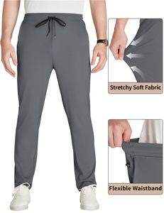 <strong>Mens</strong> 34"/36" Inseam <strong>Tall</strong> <strong>Joggers</strong> Athletic Sweatpants With Zipper Pockets Polyester Spandex <strong>Jogger</strong> Gym Pants <strong>for</strong> <strong>Men</strong> - Product Image 1