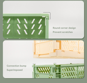 Contenedor de almacenamiento plegable <span class=keywords><strong>Rectangular</strong></span> personalizado de fábrica de China con cesta de plástico plegable con asa para aperitivos y libros - Product Image 4