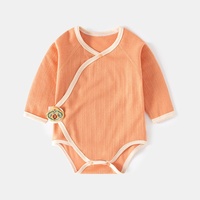 Ropa de Bebé de Algodón con Cordones y Manga Larga para Primavera y Otoño, Personalizada de Fábrica, Mameluco Triangular para Recién Nacido