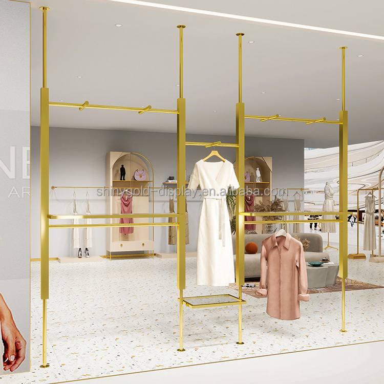 Kleiderstange Wandmontiert Wand-Kleiderstange Gold – 80/100/120 Cm – Robustes Metall, Für Geschäft & Zuhause – Platzsparend