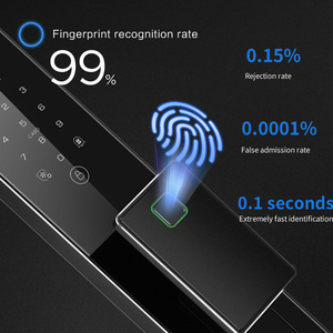 Tuya kunci pintu Digital, dengan pengenalan wajah biometrik 3D, keamanan aluminium pintar, kartu kode kunci pintu baja, kontrol App - Product Image 6